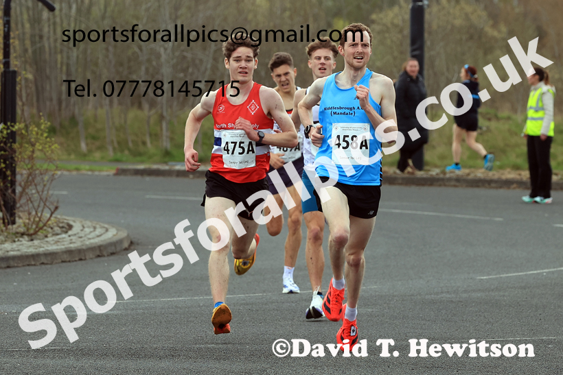 Senior Mens relay, 2026 Elswick Harriers Good Friday Road Relays and Young Athletes, Newburn,  Newcastle upon Tyne. Photo: David T. Hewitson/Sports for All Pics